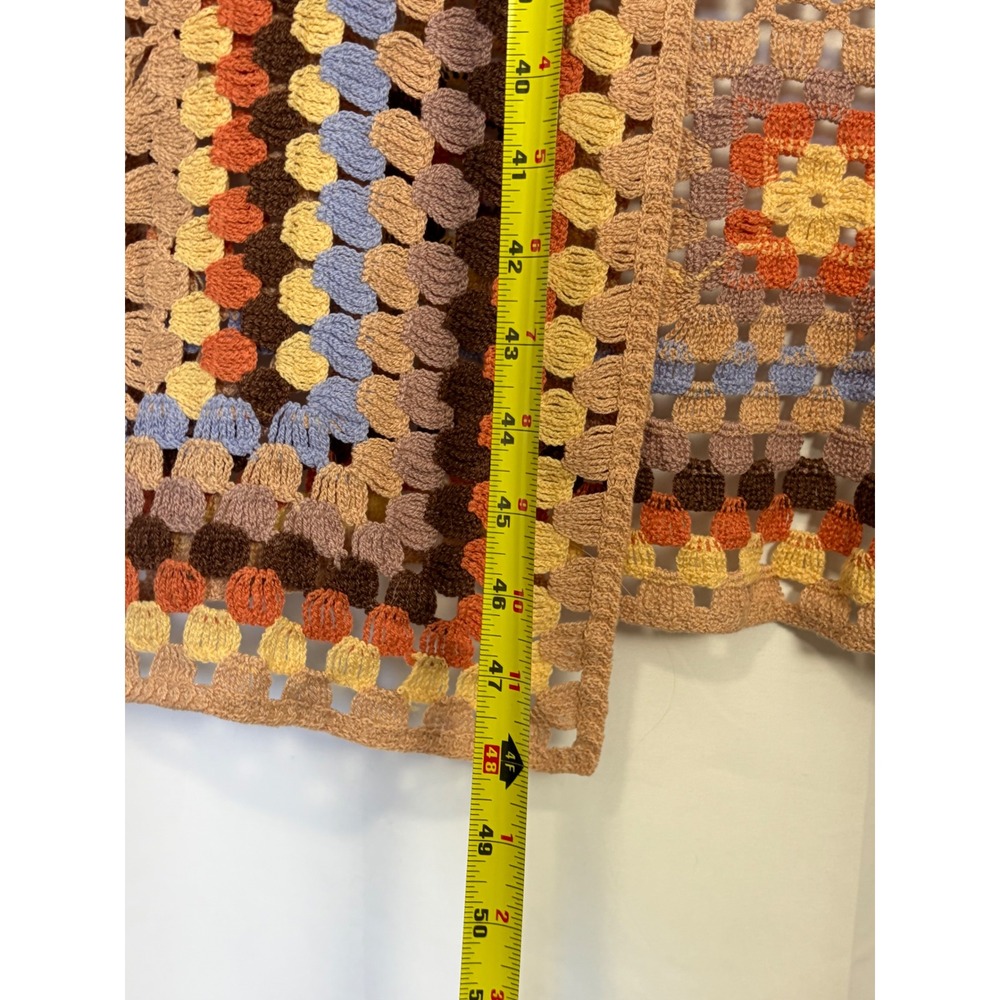 Three Bird Nest Crochet Granny Square Duster Cardigan L/XL Multi Boho New - Picture 5 of 11